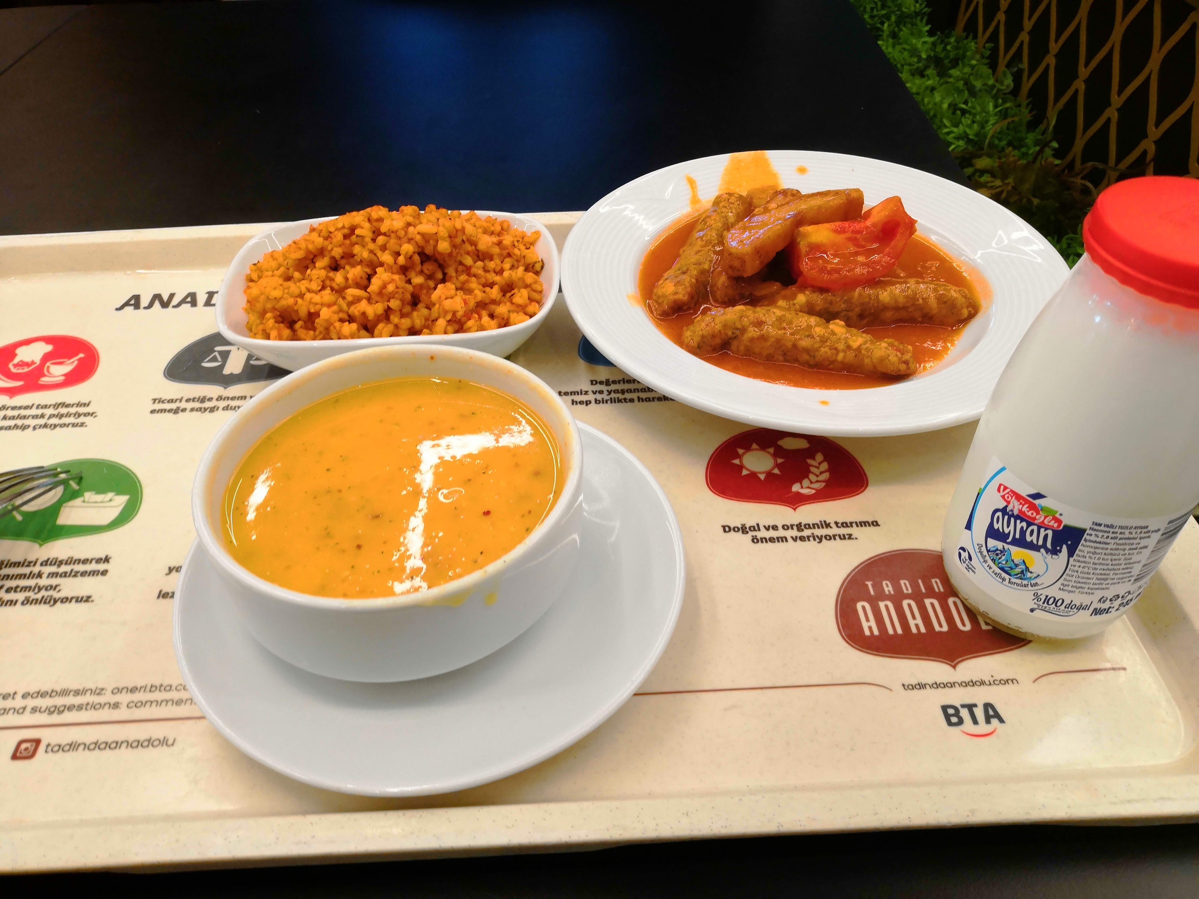 İzmir köfte ve bulgur pilavı tabağı